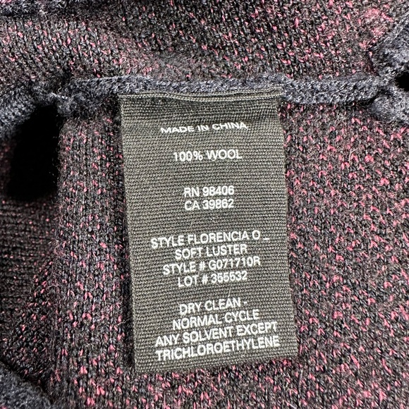 Theory Florencia Burgundy Plaid Wool Poncho Cape Turtleneck - Picture 7 of 13